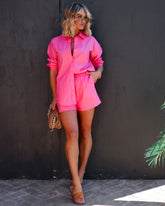 Infinity Cotton Pocketed Shorts - Hot Pink
